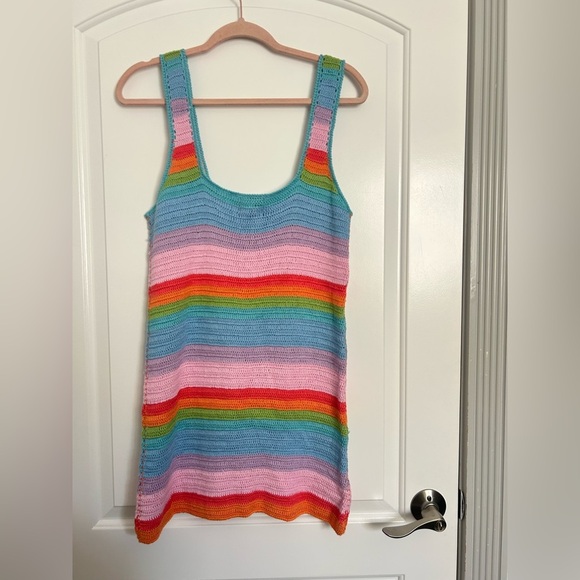 Show Me Your Mumu Day Trip Rainbow Crotchet Dress Coverup size small NWT - Picture 12 of 14